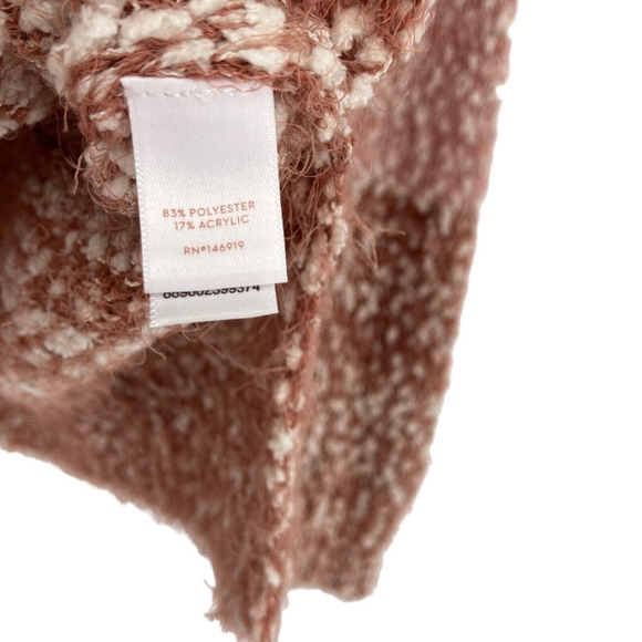 LC Lauren Conrad Sweater Womens XL Beige Pink Knit Turtleneck Slit Pullover - Picture 14 of 16